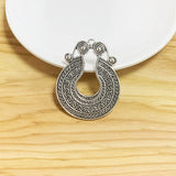 5 Tibetan Silver Round Charms Pendants for DIY Jewelry Making
