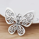 5 Tibetan Silver Large Butterfly Charms Pendants for DIY Necklace