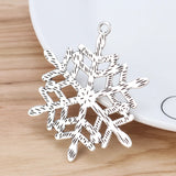 5pcs Tibetan Silver Large Snowflake Charms Pendants DIY Necklace Making