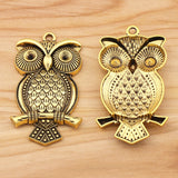 5 Tibetan Silver Owl Charms Pendants for DIY Jewelry Making