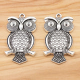 5 Tibetan Silver Owl Charms Pendants for DIY Jewelry Making