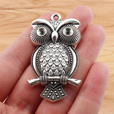 5 Tibetan Silver Owl Charms Pendants for DIY Jewelry Making