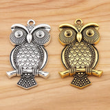 5 Tibetan Silver Owl Charms Pendants for DIY Jewelry Making
