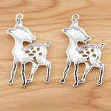 5 Tibetan Silver Deer Animal Charms Pendants 59x32mm
