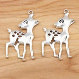 5 Tibetan Silver Deer Animal Charms Pendants 59x32mm