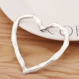 5 Tibetan Silver Large Hammered Hollow Heart Charms Pendants 57x57mm