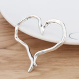 5 Tibetan Silver Large Heart Charms Pendants for DIY Necklace Making 50x47mm