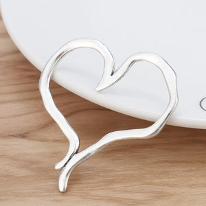 5 Tibetan Silver Large Heart Charms Pendants for DIY Necklace Making 50x47mm