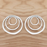5 Tibetan Silver Large Open 3 Rings Circles Charms Pendants for Jewellery Making