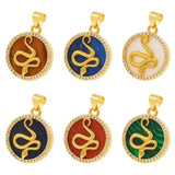 5 Pcs Natural Tiger Eye Agate Snake Round Accessories for Necklace Making