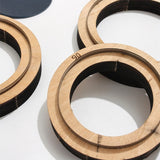 5PCs Wooden Die Cutting Leather Mold, Round Shape for DIY Leather Crafts