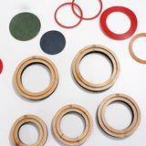 5PCs Wooden Die Cutting Leather Mold, Round Shape for DIY Leather Crafts