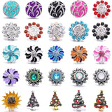 5-Pack Xh5901 Flower Christmas Tree Crystal Snap Button