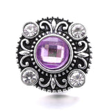 5 Xh7275 Flower Love Crystal Gemstone Snap Button DIY Bracelet