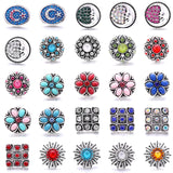 5Pcs Xh7300 Flower Moon Crystal 20mm Snap Button Jewelry Diy Bracelet