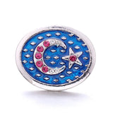 5Pcs Xh7300 Flower Moon Crystal 20mm Snap Button Jewelry Diy Bracelet