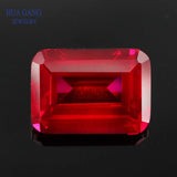 Rose Red Stone Octangle Cut Synthetic Corundum Gems for Jewelry 4x6~15x20mm