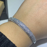 Sterling Silver Women Bracelet with Cubic Zircon Wedding Bangle