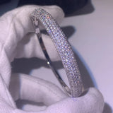 Sterling Silver Women Bracelet with Cubic Zircon Wedding Bangle