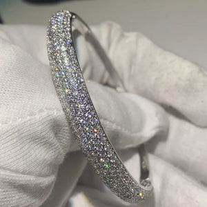 Sterling Silver Women Bracelet with Cubic Zircon Wedding Bangle