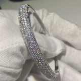 Sterling Silver Women Bracelet with Cubic Zircon Wedding Bangle