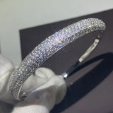 Sterling Silver Women Bracelet with Cubic Zircon Wedding Bangle