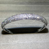 Sterling Silver Women Bracelet with Cubic Zircon Wedding Bangle