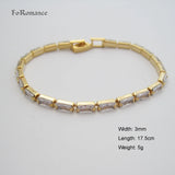 Yellow Plated Colorful CZ Stones Linked Bracelet