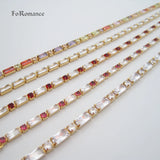 Yellow Plated Colorful CZ Stones Linked Bracelet