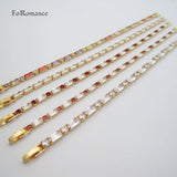 Yellow Plated Colorful CZ Stones Linked Bracelet