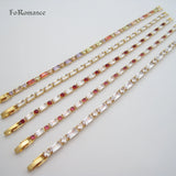 Yellow Plated Colorful CZ Stones Linked Bracelet