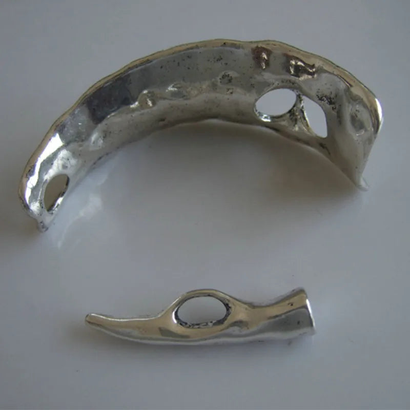 5 Sets Antique Silver Bangle Clasp Findings for Leather Cord Making