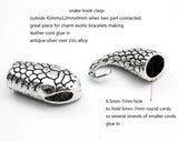 Set of 5 Antique Silver Snake Closure Hook Clasps for Bracelet Making