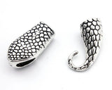Set of 5 Antique Silver Snake Closure Hook Clasps for Bracelet Making
