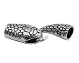 Set of 5 Antique Silver Snake Closure Hook Clasps for Bracelet Making