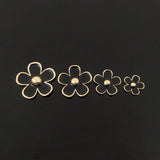 5 Sets Metal Alloy Enamel Pink Flowers DIY Jewelry Accessories