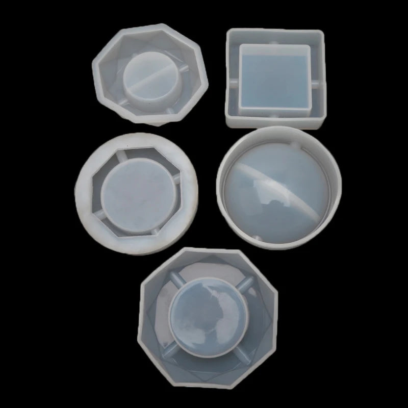 Resin Ashtray Mold Kit Square Heart Round Rhombus Shape Casting Molds