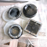 Resin Ashtray Mold Kit Round Square Heart Rhombus Shape Silicone Mold Casting