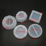 Resin Ashtray Mold Kit Round Square Heart Rhombus Shape Silicone Mold Casting