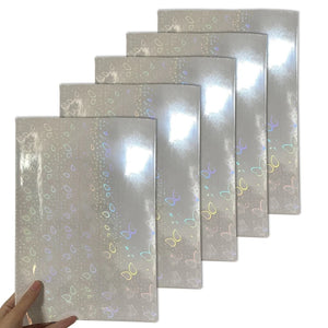 5 Sheets Broken Glass Holographic Cold Laminated Film - Glitter Overlay