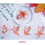 5 Sheets Fish 3D Mold Resin Stickers Decal DIY Crafts Decoration