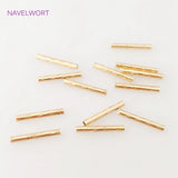 18K Plated Hollow Textured Spacer Tube for DIY Jewelry Making