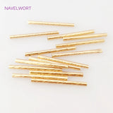 18K Plated Hollow Textured Spacer Tube for DIY Jewelry Making