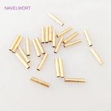 18K Plated Hollow Textured Spacer Tube for DIY Jewelry Making