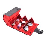 5 Slot Foldable Leather Eyewear Holder Display Organizer Case