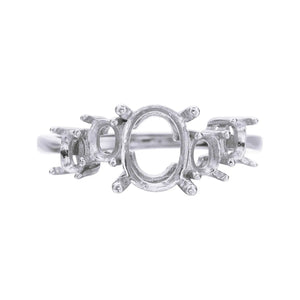 5 Stone Oval Prong Ring Settings,925 Sterling Silver,Rose Plated,DIY Ring Blank