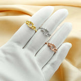 5 Stone Oval Prong Ring Settings,925 Sterling Silver,Rose Plated,DIY Ring Blank