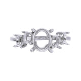 5 Stone Oval Prong Ring Settings,925 Sterling Silver,Rose Plated,DIY Ring Blank