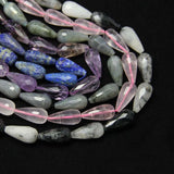 Natural 5 Stone Semi-precious Gems Teardrop Beads Bracelet