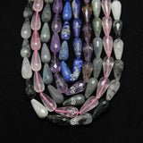 Natural 5 Stone Semi-precious Gems Teardrop Beads Bracelet